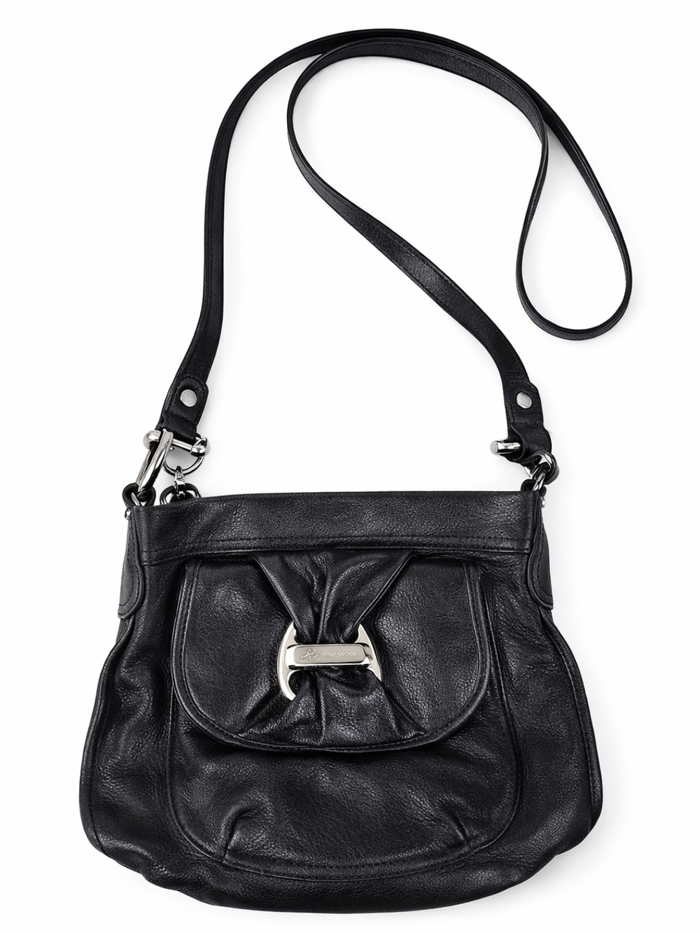 b makowsky handbag Crossbody Pebbled Leather Purse Black